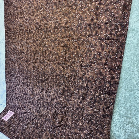 Handmade Breast Cancer Awareness Quilt Ribbons of Hope Signed Brown Pink 60x42 - Picture 10 of 10